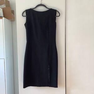 Little Black Dress Sleeveless  Embellishment on neck and side slit